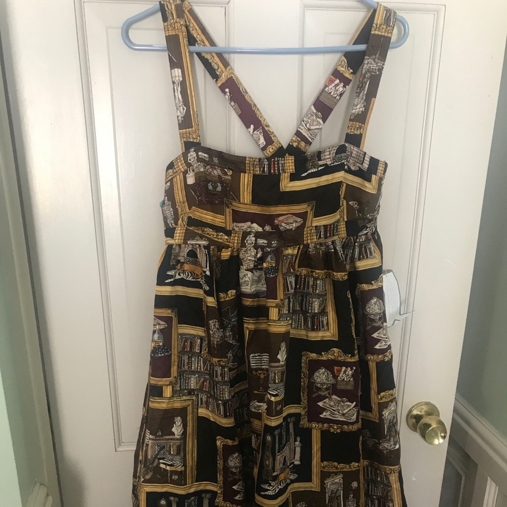 Baby doll library print J Crew Dress